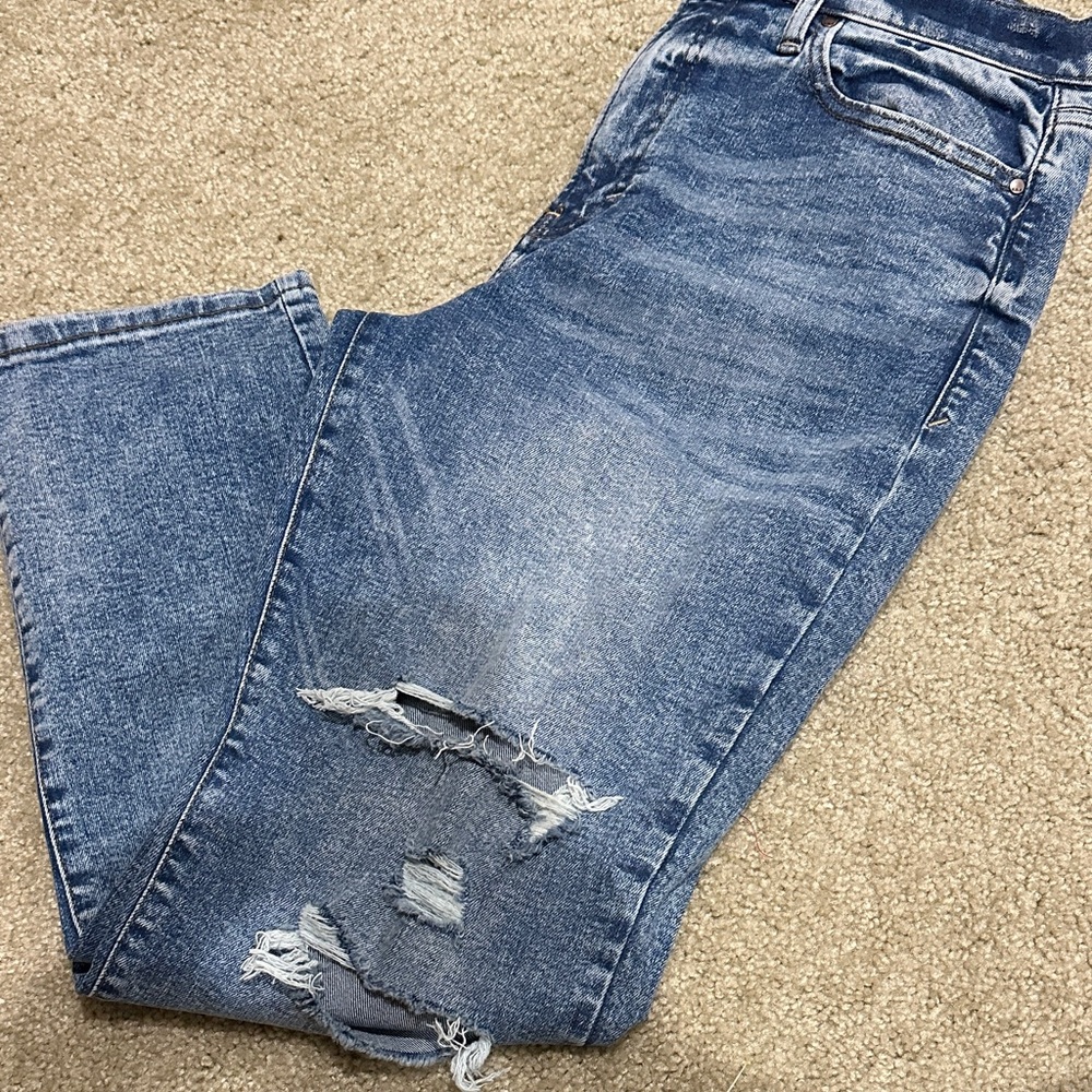 a.n.a Blue Distressed Boyfriend Jeans